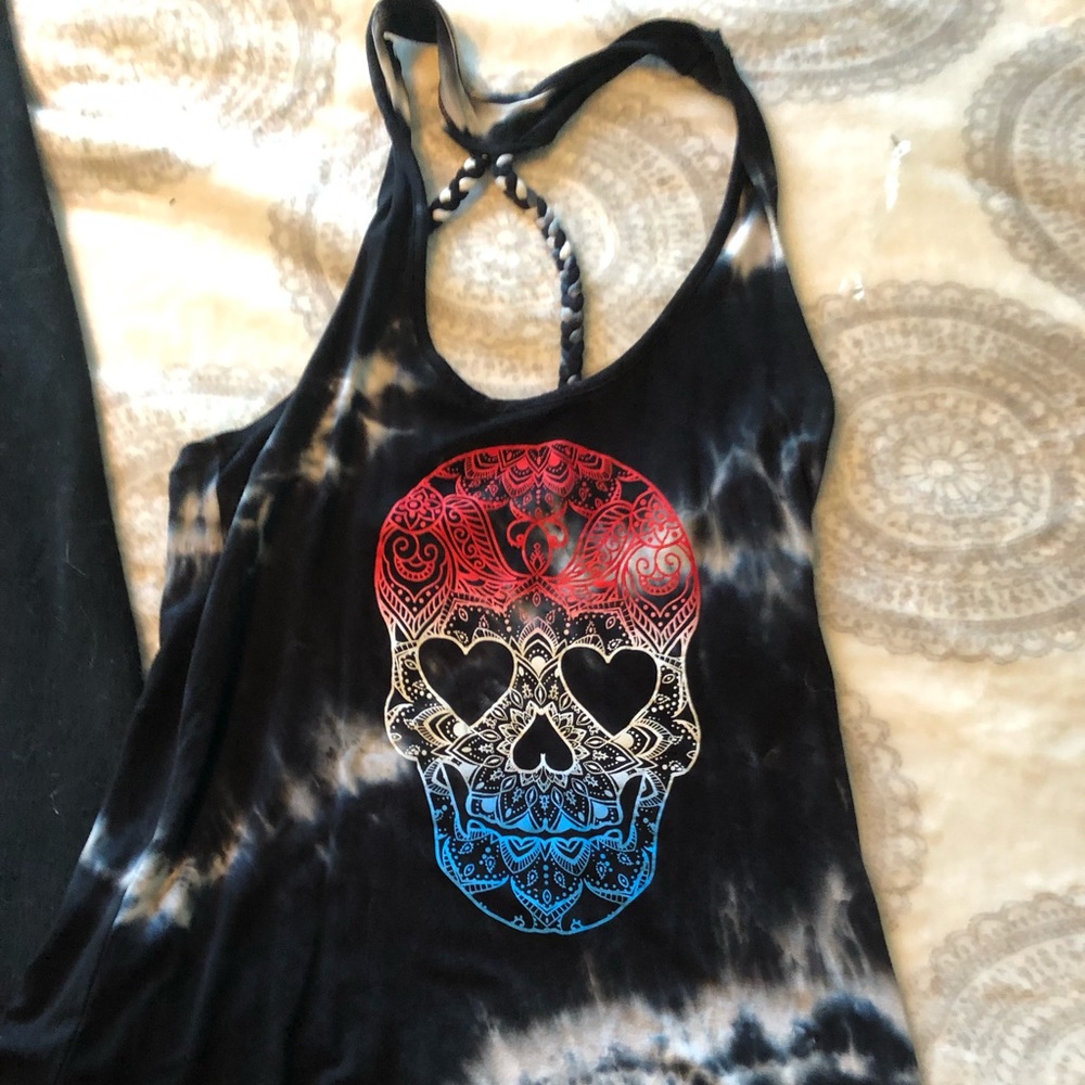 Skull Tank Top w/ Braided Straps